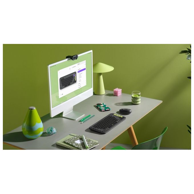 Logitech 920-013115 POP ICON COMBO Tastiera e Mouse Bluetooth Programmabili QWERTY ITA Silenzioso con Tasti a Basso Profilo e App Logi Options+ colore Grafite