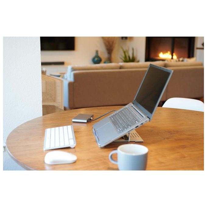 Kensington K50417WW Easy Riser Supporto per Laptop Regolabile in Alluminio 6 Livelli di Altezza e Angolazione Fino a 16'' 5 Kg colore Grigio