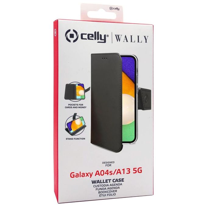 Celly Wally Cover per Samsung Galaxy A04s Galaxy a13 5G Nero