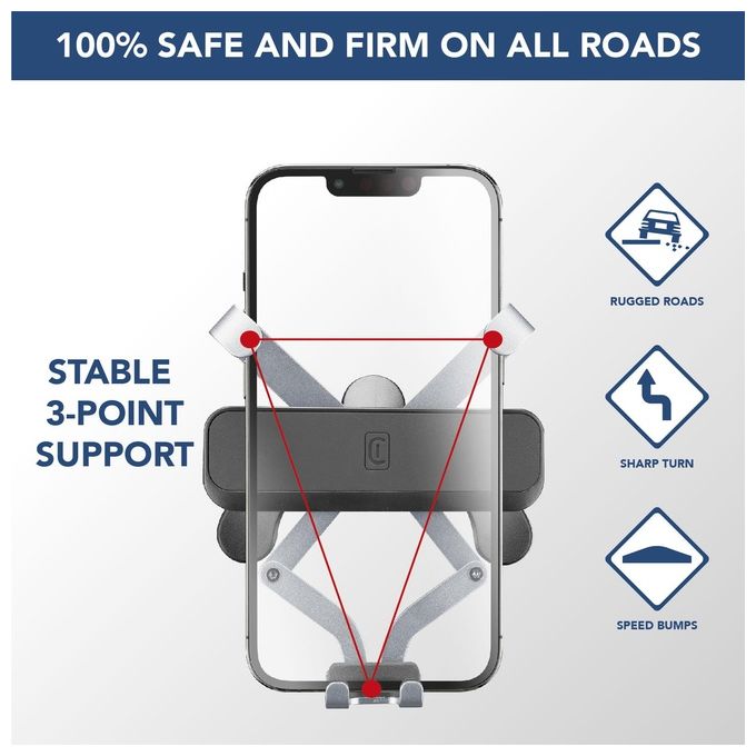 Cellular Line Supporto Auto per Smartphone Slide Fit Universal