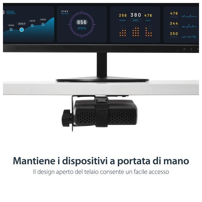 StarTech ACCSMNT Supporto VESA Thin Client Montaggio Sotto Scrivania VESA 75x75 100x100 mm fino a 5 Kg colore Nero