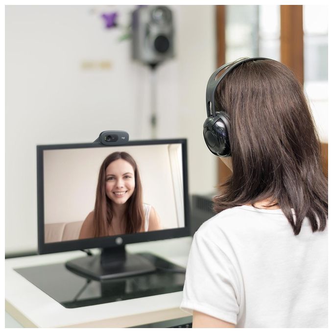 Logitech C270 Webcam HD Videochiamate HD Widescreen, Correzione Automatica