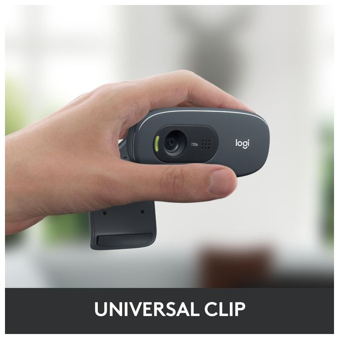 Logitech C270 Webcam HD Videochiamate HD Widescreen, Correzione Automatica