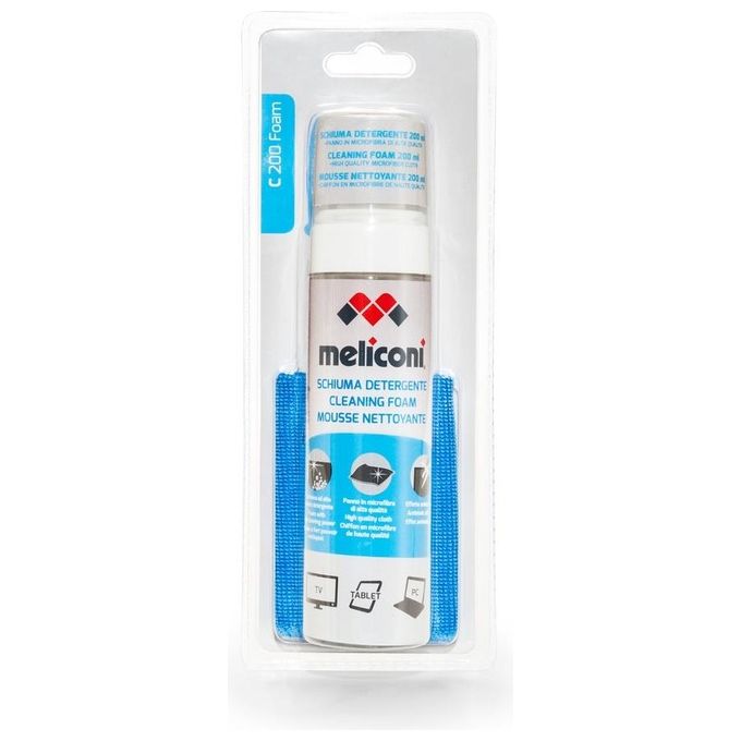 Meliconi C-200 Foam Schiuma Detergente da 200 ml con Panno in Microfibra