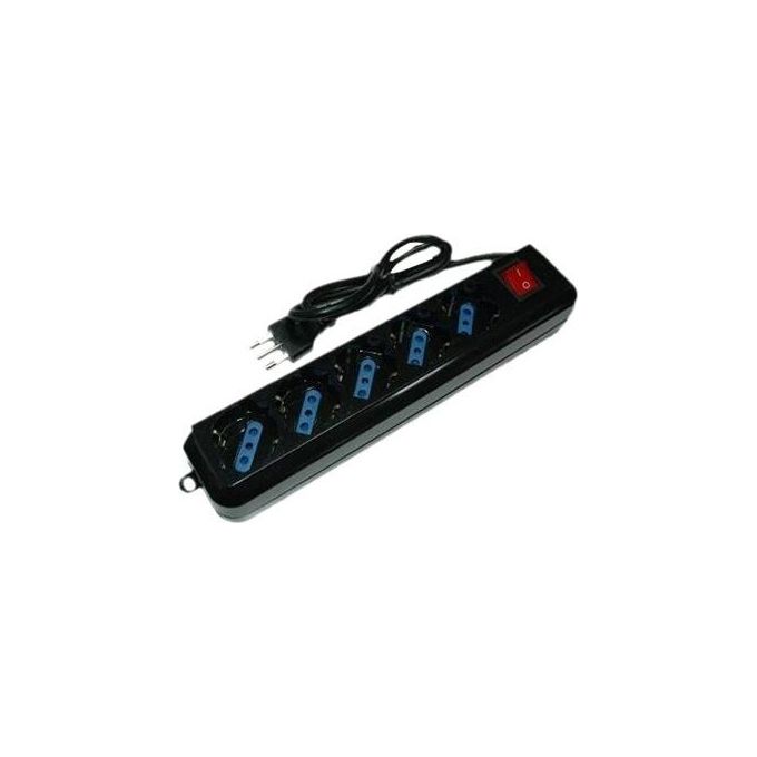 Nilox Multipresa 5 prese Spina Italiana Tripolare 10 Ampere con Interrutore Nero