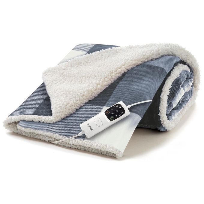 Imetec 26031 CaldoPlaid Coperta Elettrica Riscaldabile 160x120 cm 150W 6 Temperature Tecnologia Adapto Lavabile colore Grigio
