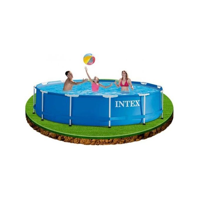 Intex Piscina Fuori Terra Metal Frame Rotonda con Pompa Filtro Acciaio e PVC Blu 366x76 cm 2006 L-h