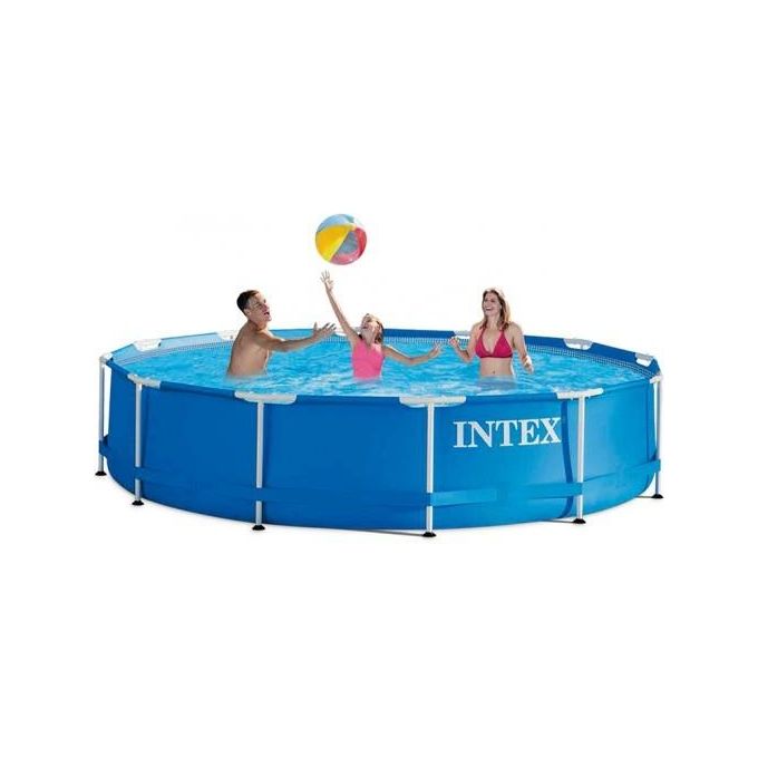 Intex Piscina Fuori Terra Metal Frame Rotonda con Pompa Filtro Acciaio e PVC Blu 366x76 cm 2006 L-h