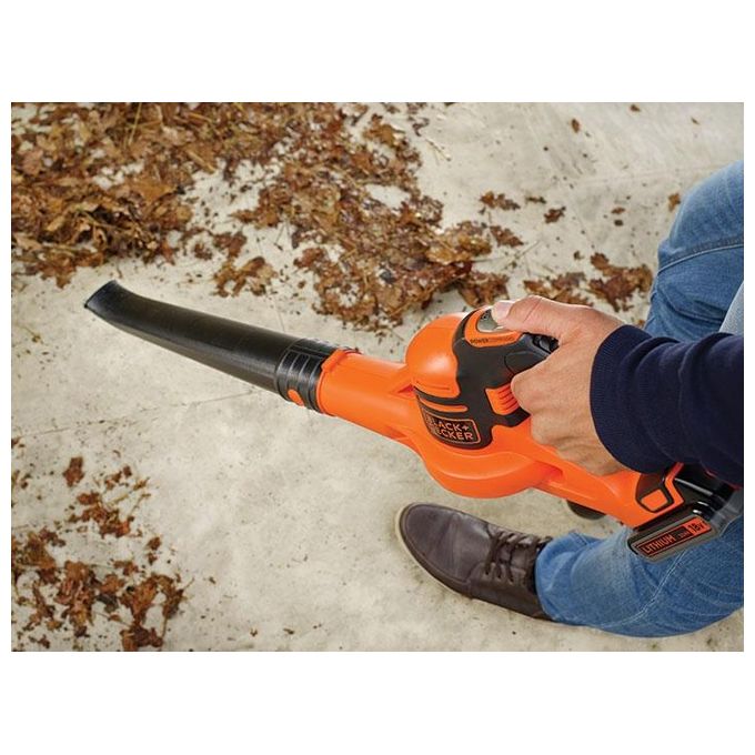 Black+Decker Soffiatore Elettrico a Batteria Litio 18v con Tecnologia Power Command