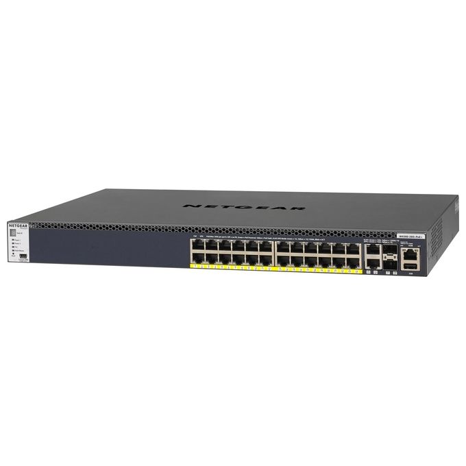 NETGEAR ProSAFE M4300-28G-PoE+ Switch L3 gestito 2 x 10-100-1000-10000 + 2 x 10 Gigabit SFP+ + 24 x 10-100-1000 (PoE+) montabile su rack PoE+