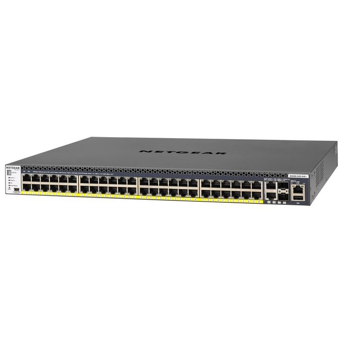 NETGEAR ProSAFE M4300-52G-PoE+ Switch L3 gestito 2 x 10-100-1000-10000 + 2 x 10 Gigabit SFP+ + 48 x 10-100-1000 (PoE+) montabile su rack PoE+