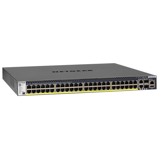 NETGEAR ProSAFE M4300-52G-PoE+ Switch L3 gestito 2 x 10-100-1000-10000 + 2 x 10 Gigabit SFP+ + 48 x 10-100-1000 (PoE+) montabile su rack PoE+