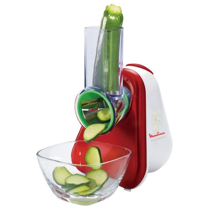 Moulinex DJ753510 Fresh Express Tritatutto Elettrico Multifunzione 200W Bianco-Rosso