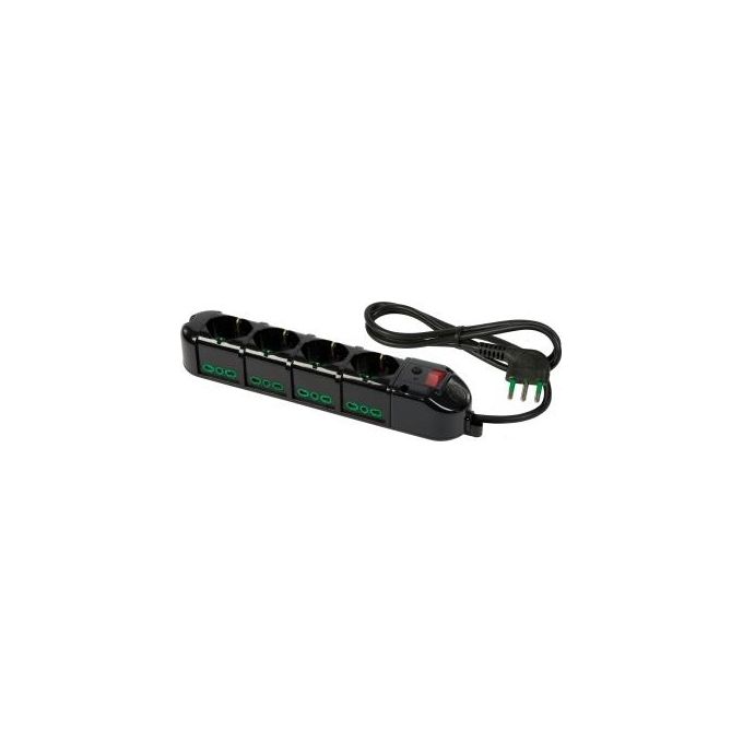 Fanton 42135 Multipresa A 4 Cavo 1,5mt  2P+T 16A Nero