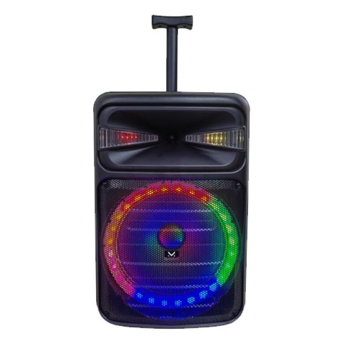 Majestic 116105 BK FIRE T5 Party Speaker Trolley Bluetooth 5.0 20W Luci LED TWS USB MicroSD AUX Microfono Telecomando colore Nero