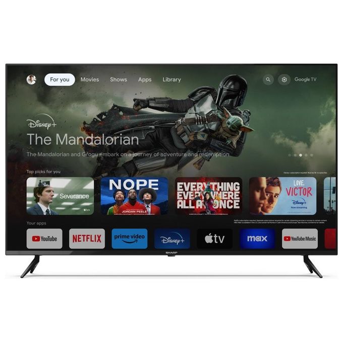 Sharp 50GL4060E Smart TV LED 50'' 4K Ultra HD Google TV Dolby Vision HDR10 Wi-Fi Bluetooth colore Nero