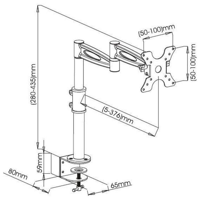 Techly ICA-LCD 502BK Supporto da Scrivania per Monitor 13-27'' Braccio Lungo Inclinabile