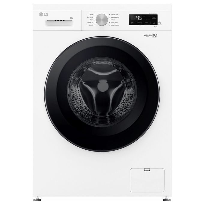 Lg F4NX1008NWK Lavatrice 8 Kg Classe A Profondita' 55 cm Centrifuga 1400 giri Inverter Vapore Allergy Care colore Bianco