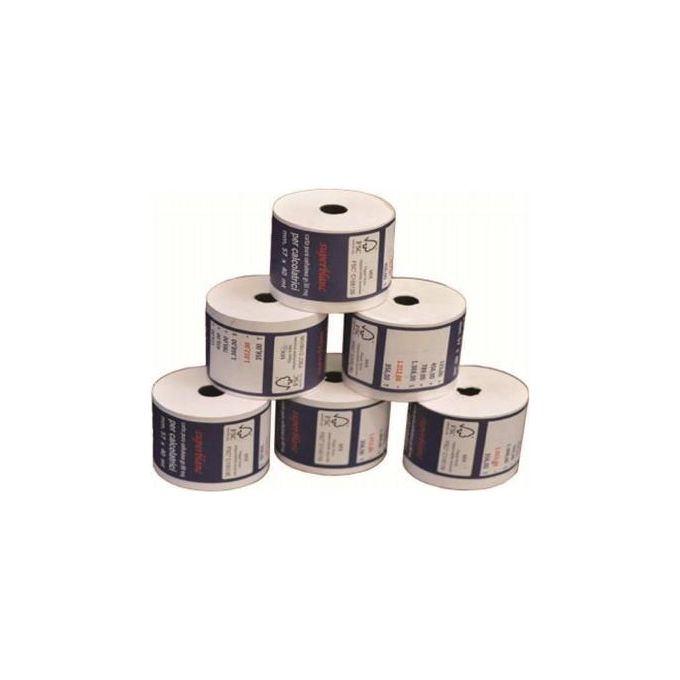 Sa.ba.cart 10307600012VX Superblanc Rotoli Carta Cellulosa per Calcolatrici e Terminali 76 mm diametro 60 mm foro 12 mm 60 g-m² confezione 80 pz colore Bianco