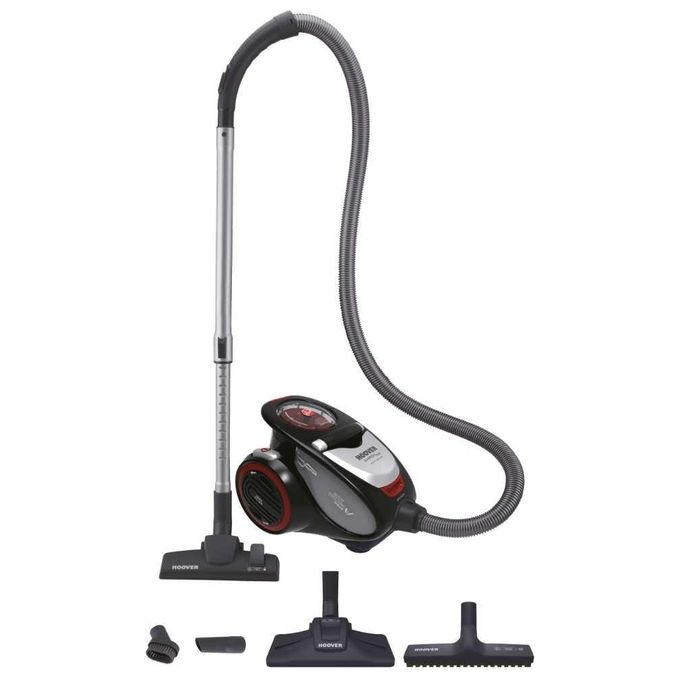Hoover XP81_XP15011 Aspirapolvere a Traino senza Sacco Tecnologia Multiciclonica Potenza 800 W Capacita' 1,5 Litri Nero-Rosso-Silver