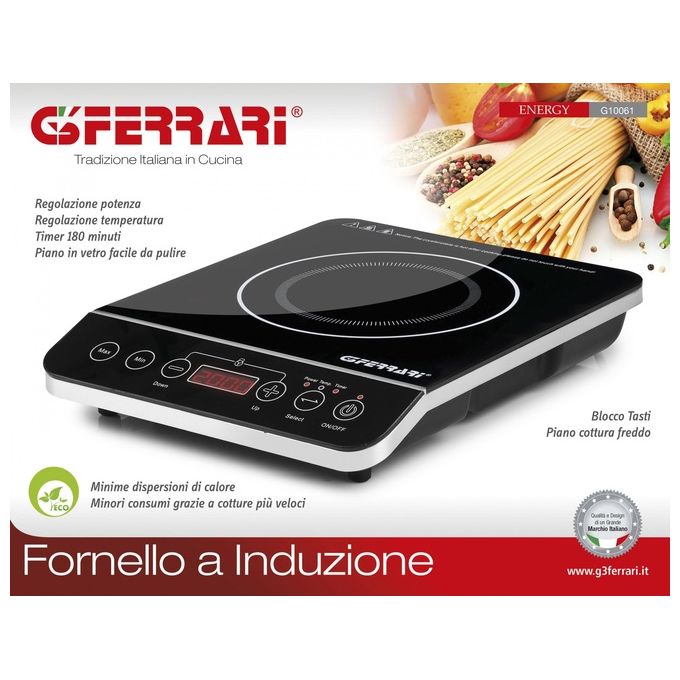 G3 Ferrari G10061 Energy Piastra Fornello a Induzione con Timer e Potenza di 2000 W per Cottura con Temperatura Regolabile