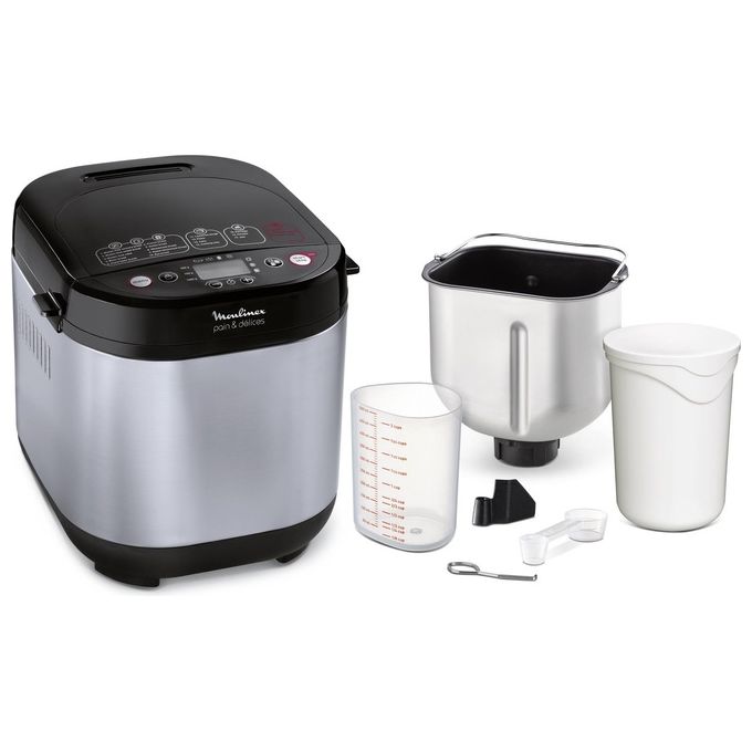 Moulinex OW240E Pain and Delices Macchina del Pane Capacita' 1 Kg 20 Programmi 650W Inox