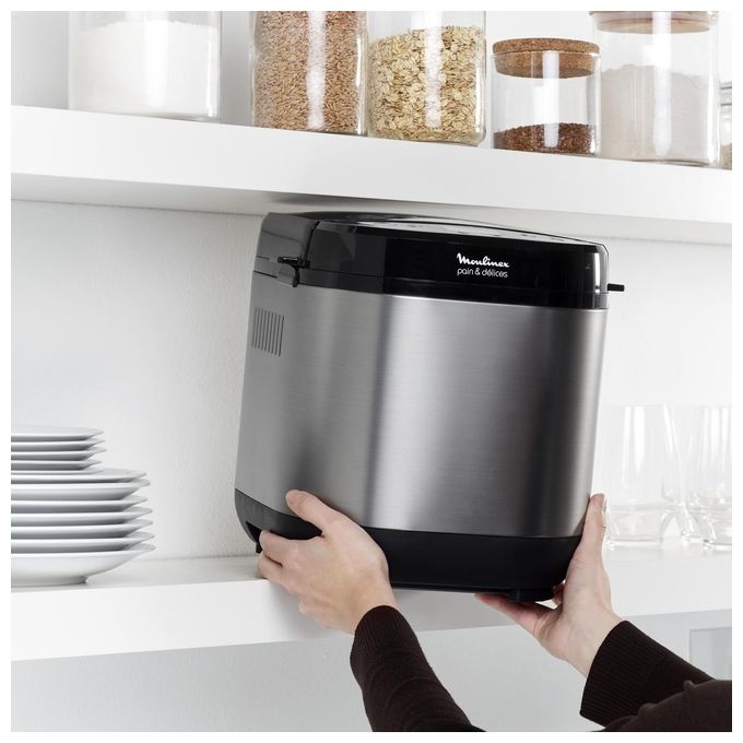 Moulinex OW240E Pain and Delices Macchina del Pane Capacita' 1 Kg 20 Programmi 650W Inox