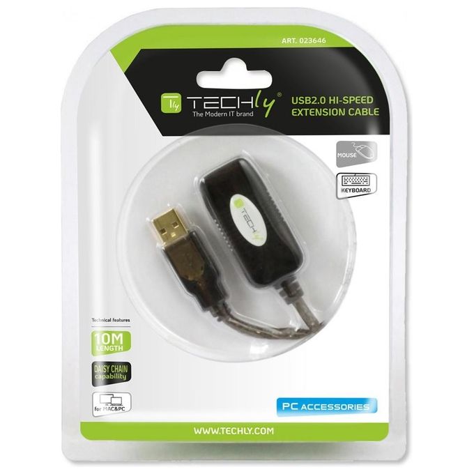 Techly Cavo Prolunga Attivo Usb 2.0 Hi-Speed 10mt