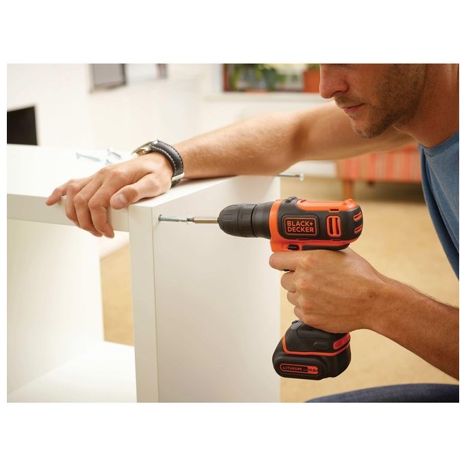 Black+Decker Trapano-Avvitatore Compatto Facile e Veloce 10.8V Litio 1.5 Ah