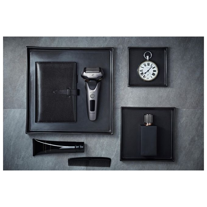 Panasonic ES-LV69-S803 Rasoio elettrico umido secco 5 lame testina Multi-Flex 16D autonomia 50 min colore Nero Argento