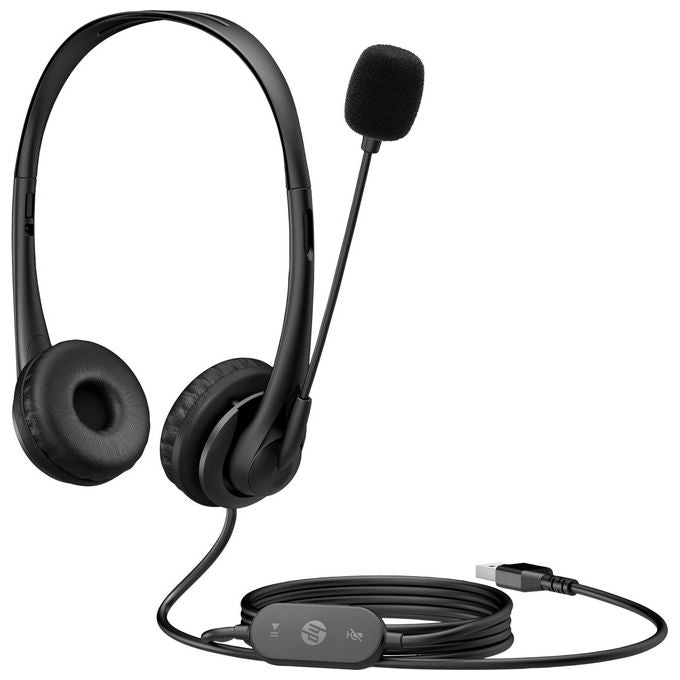 HP 428K6AA G2 Cuffie con Microfono On-Ear Stereo Cablato USB Ufficio colore Nero