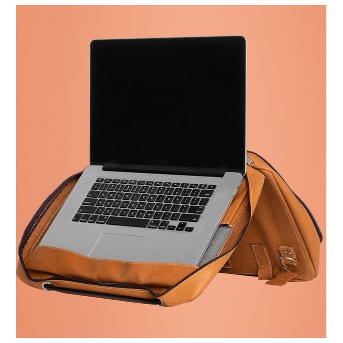 R-Go Tools RGOAVLAPBR Borsa per Laptop Ergonomica con Supporto Integrato Regolabile in Altezza 39,6 cm (15.6'') 2 Scomparti Pelle Pieno Fiore Colore Marrone