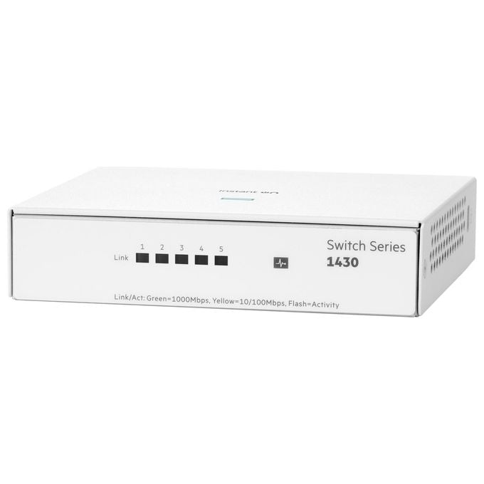 HPE R8R44A#ABB Aruba Instant On 1430 Switch Non Gestito L2 5 porte Gigabit Ethernet 10-100-1000 colore Bianco