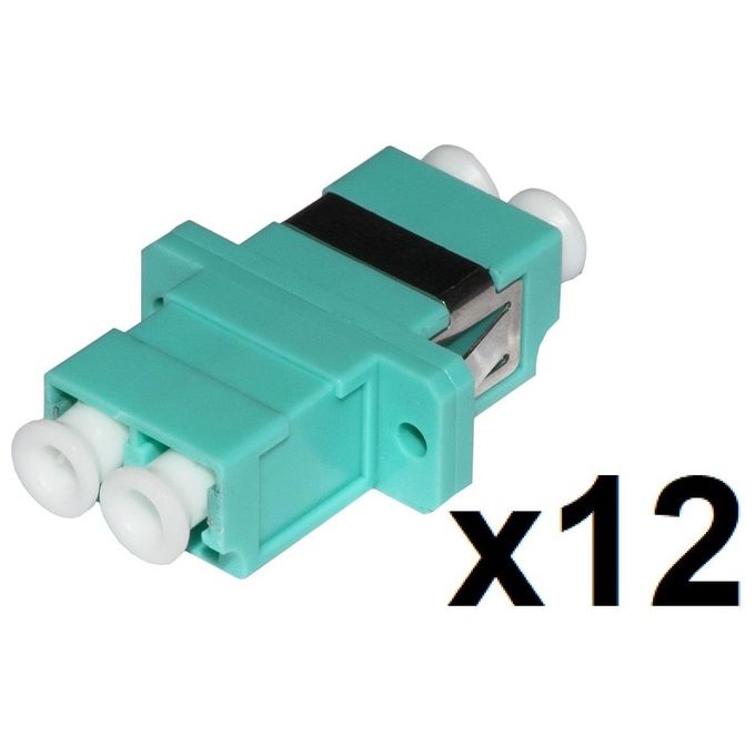Link Confezione 12 Adattatori Fibra Ottica Lc-Lc Multimode Duplex Om3