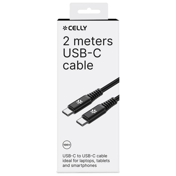 Celly Cavo Usb-C a Usb-C 100W 2mt Nero