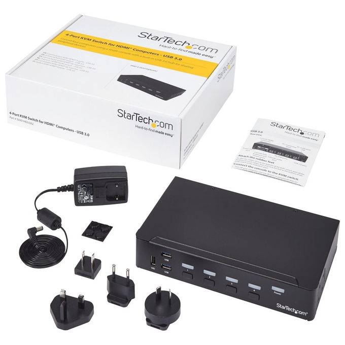Startech Switch Commutatore KVM a 4 Porte HDMI con Hub USB 3.0 - 1080p