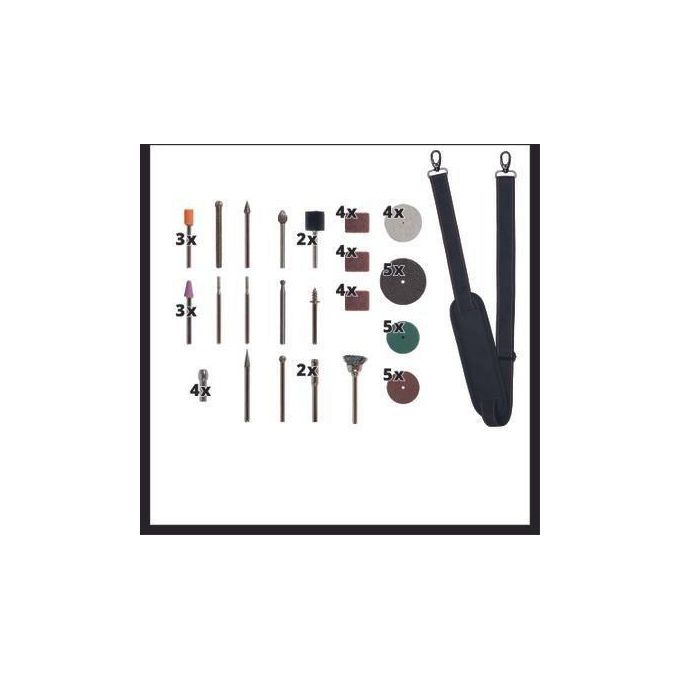 Einhell 4419360 Power X-Change Smerigliatrice a Stelo a Batteria 18V 34000 rpm Albero Flessibile 92 cm Set 55 Accessori colore Nero
