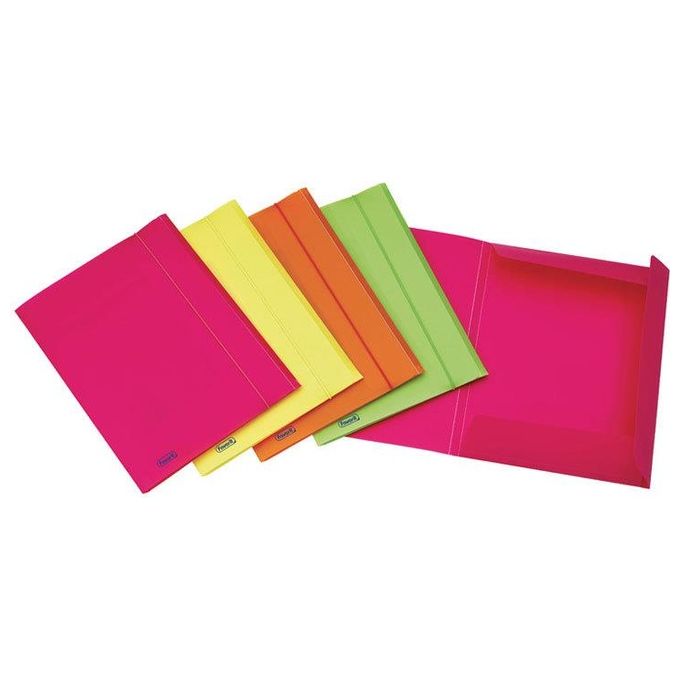 Favorit 400066846 Cartellina 3 Lembi con Elastico Formato 24x33cm in Colori Assortiti Fluo Serie Neon