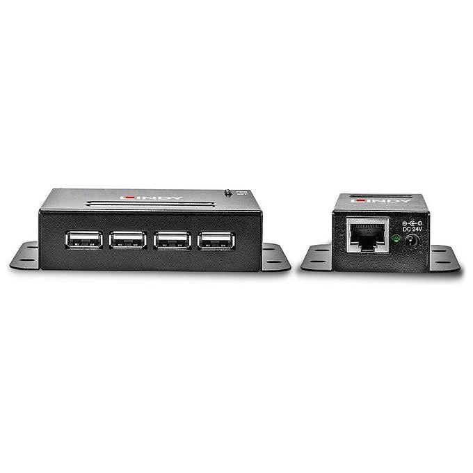 LINDY 42681 Extender USB 2.0 4 Porte fino a 50m con Power over Cable Cat5e Cat6 colore Nero