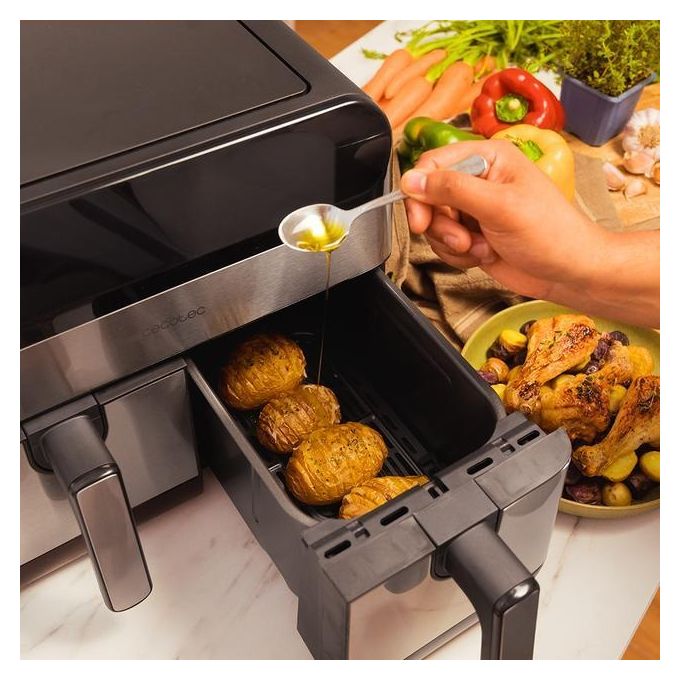 Cecotec 03489 Advance 9000 Friggitrice ad aria 9 L 2800 W 8 programmi Touch colore Nero Acciaio inox