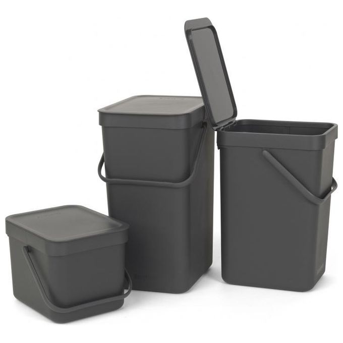 Brabantia Sort e Go Pattumiera 16 Litri Grigio Scuro