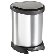 Curver Deco Bin D-Shape Pattumiera a Pedale 5 Litri Effetto Metallo