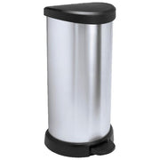 Curver 02150-582-00 Deco Bins Pattumiera a Pedale Rotonda 40 L colore Nero Argento