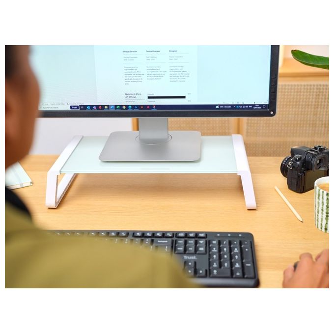 Trust Supporto Monitor da Scrivania Monta Bianco