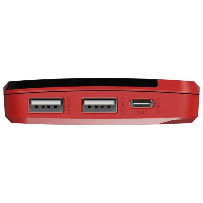 Cygnett CY4749PBCHE ChargeUp Boost Power Bank 10000 mAh 15W 3 porte USB colore Rosso