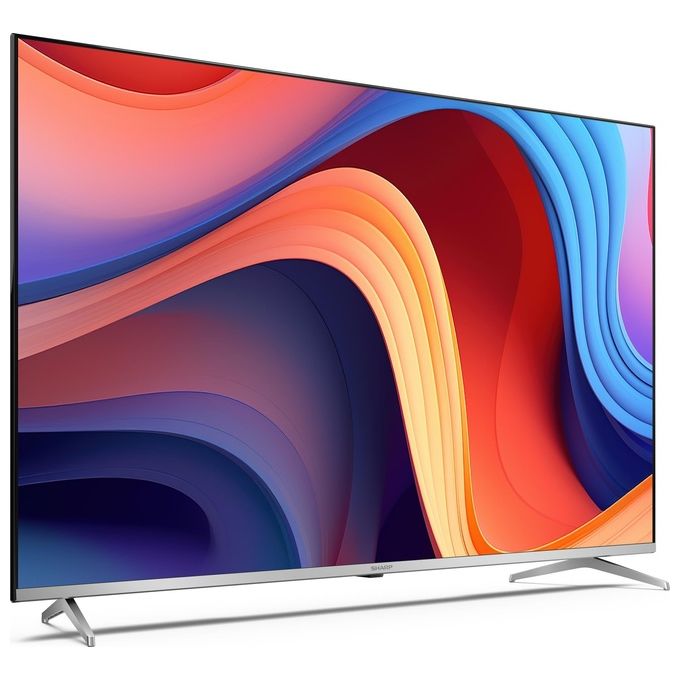 Sharp 55GP6260E TV QLED 55'' 4K Ultra HD Smart Google TV DVB-T2 C S2 Dolby Vision Dolby Atmos HDMI 2.1 colore Nero Argento