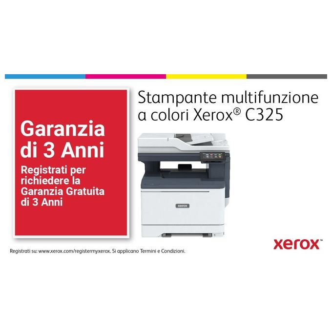 Xerox C325V DNI Stampante Multifunzione Laser A4 Colori 35 ppm Fronte Retro Wi-Fi ADF Copia Stampa Scansione Fax colore Grigio Bianco