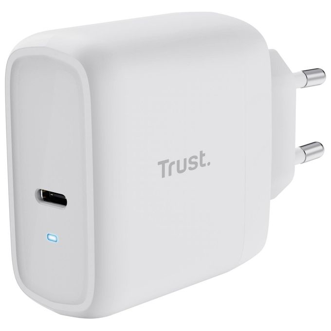 Trust 25139 Maxo Caricatore USB-C 65W con Cavo 2m Tecnologia USB PD 3.0 Protezioni Integrate colore Bianco