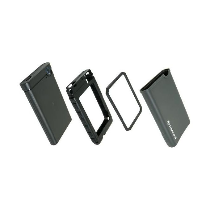 Transcend TS0GSJ25CK3 StoreJet 25CK3 Box Esterno per HDD SSD 2.5'' SATA III USB 3.1 Gen 1 fino a 2 TB colore Grigio