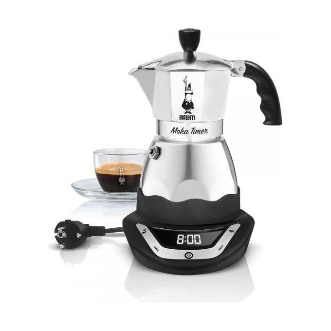 Bialetti Moka Elettrica Funzione Mantieni Caldo con Timer per 6 Tazze di Caffe'